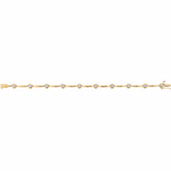 BRC659:60001:P 14kt Yellow 1 CTW Diamond Line 7.5" Bracelet