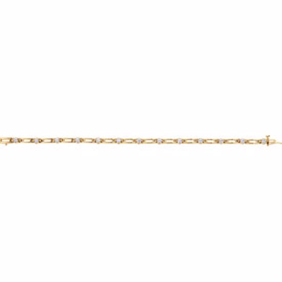 BRC665:60003:P 14kt Yellow 1 1/3 CTW Diamond Line 7.25" Bracelet