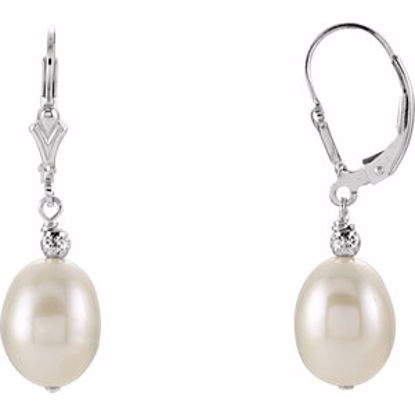 651654:101:P Sterling Silver 9-9.5mm Freshwater Cultured Pearl Earrings