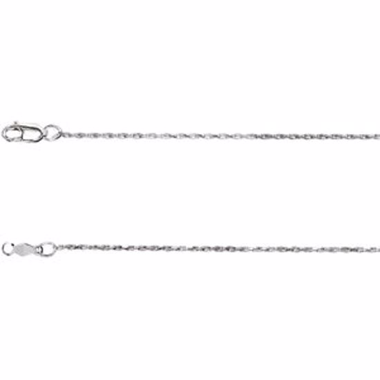 CH1024:1001:P 14kt White 1mm Diamond-Cut Rope 16" Chain