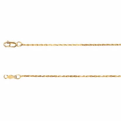 CH1024:1007:P 14kt Yellow 1mm Diamond-Cut Rope 18" Chain