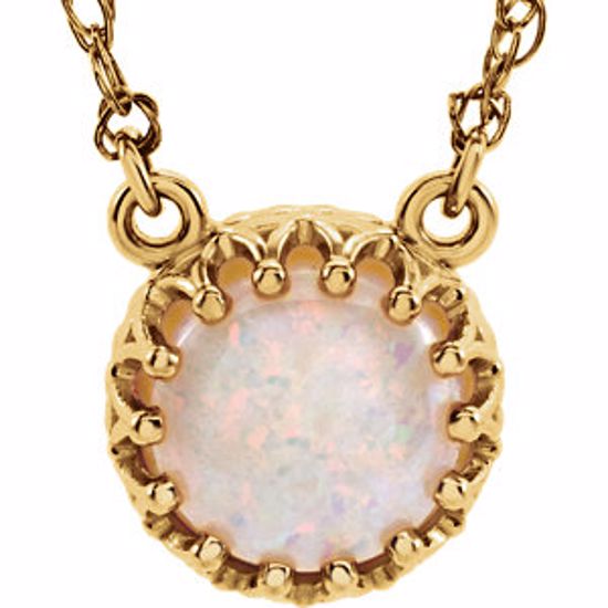 28344:70001:P 14kt Yellow 10mm Round Opal 18" Necklace