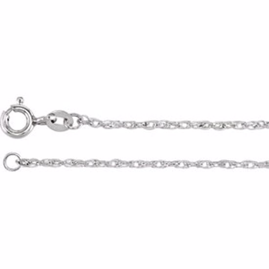 CH1027:1006:P Sterling Silver 1.25mm Rope 16" Chain