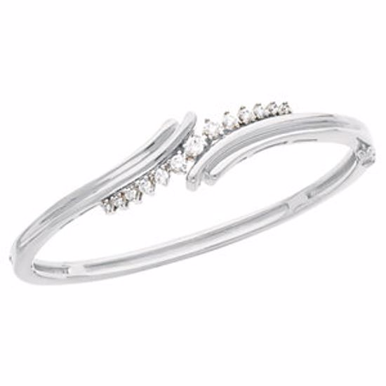 60886:209527:P 14kt White 1/2 CTW Diamond Bangle Bracelet