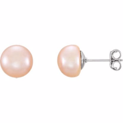 651659:130:P Sterling Silver 8-9mm Pink Freshwater Cultured Pearl Earrings