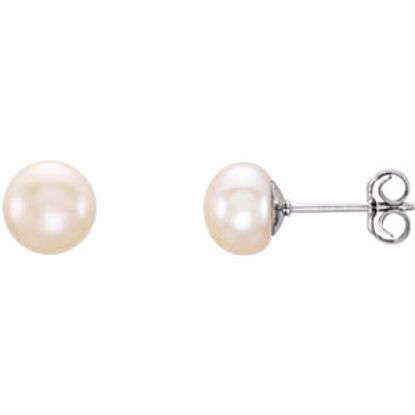 651659:123:P Sterling Silver 6-7mm White Freshwater Cultured Pearl Earrings