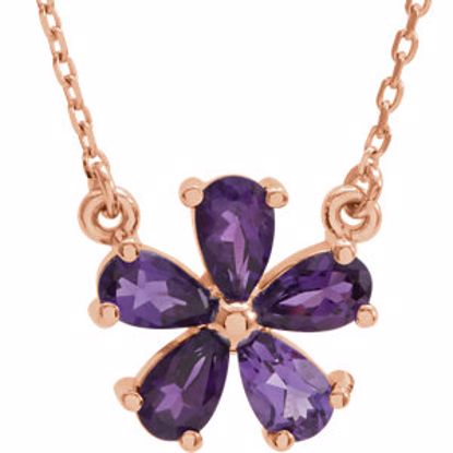 85943:70005:P 14kt Rose Amethyst 16" Necklace