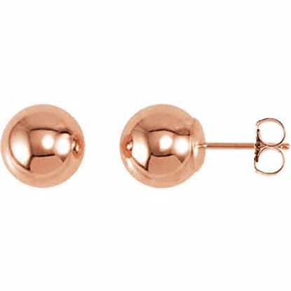 20865:1023:P 14kt Rose 8mm Ball Earrings