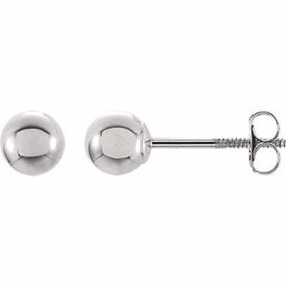 23932:60014:P 14kt White 4mm Round Ball Earrings