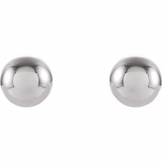 23932:60015:P 14kt White 5mm Round Ball Earrings