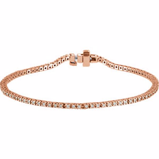 67410:60003:P 14kt Rose 1 CTW Diamond Line 7.25" Bracelet