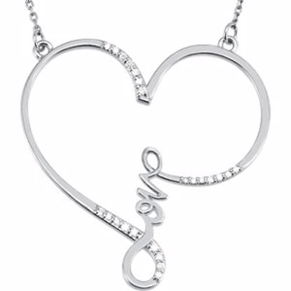 85506:60002:P 14kt White 1/8 CTW Diamond "Love" Heart Infinity Design 18" Necklace 