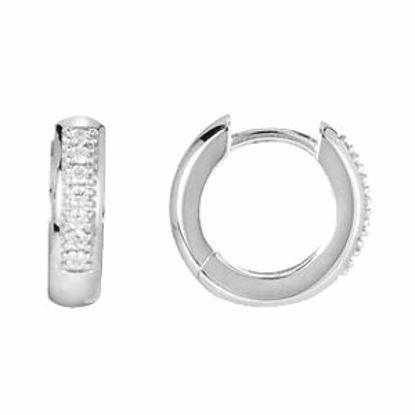 84888:60000:P 14kt White 1/6 CTW Diamond Hoop Earrings