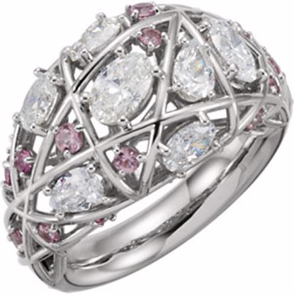 71612:1001:P Platinum Pink Sapphire & 2 CTW Diamond Nest Design Ring