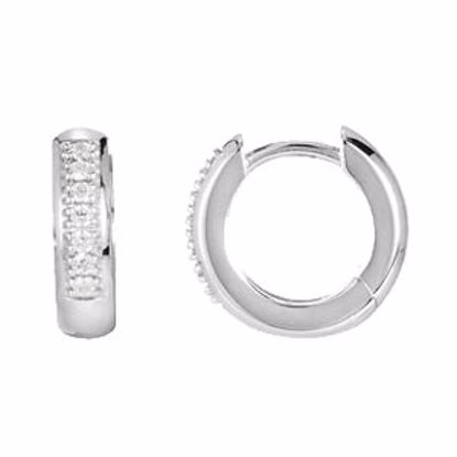 84889:60002:P 14kt White 1/10 CTW Diamond Hoop Earrings