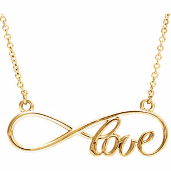 86075:100:P 14kt Yellow Love Infinity Design 17" Necklace