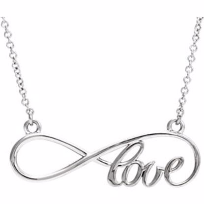 86075:101:P 14kt White Love Infinity Design 17" Necklace