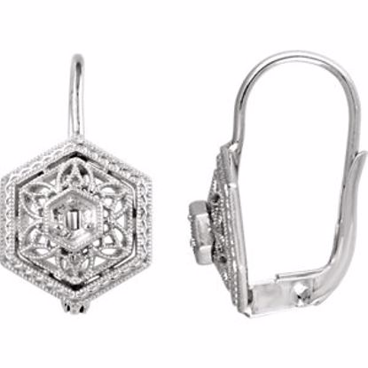 651517:60002:P 14kt White Filigree Design Earring Mountings