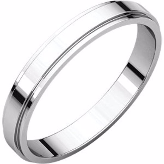 FE4.5:1643810:P 10kt White 3mm Flat Edge Band