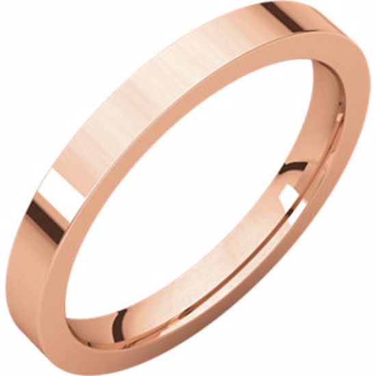 FIR9.5:2256730:P 10kt Rose 2.5mm Flat Comfort Fit Band