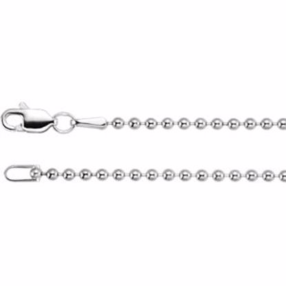 CH1034:101:P 14kt White 1.8m Hollow Bead 16" Chain