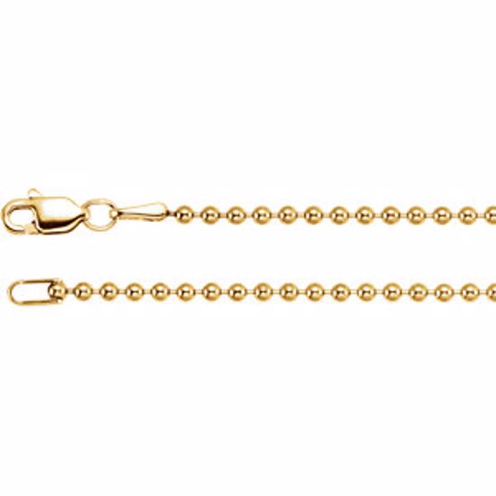 CH1034:106:P 14kt Yellow 1.8m Hollow Bead 16" Chain