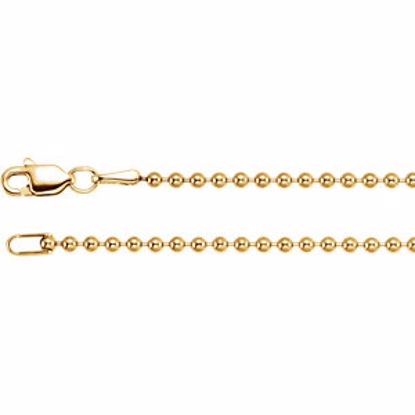 CH1034:107:P 14kt Yellow 1.8m Hollow Bead 18" Chain