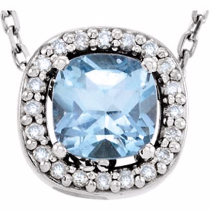 86068:103:P 14kt White Sky Blue Topaz & .04 CTW Diamond 16" Necklace