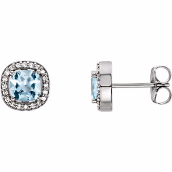 86071:103:P 14kt White Sky Blue Topaz & 1/10 CTW Diamond Earrings