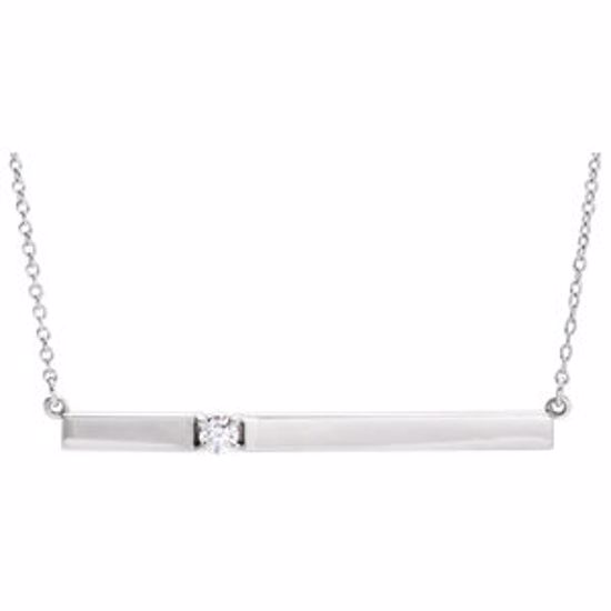 86089:102:P 14kt White 1/10 CTW Diamond Bar 17.5" Necklace