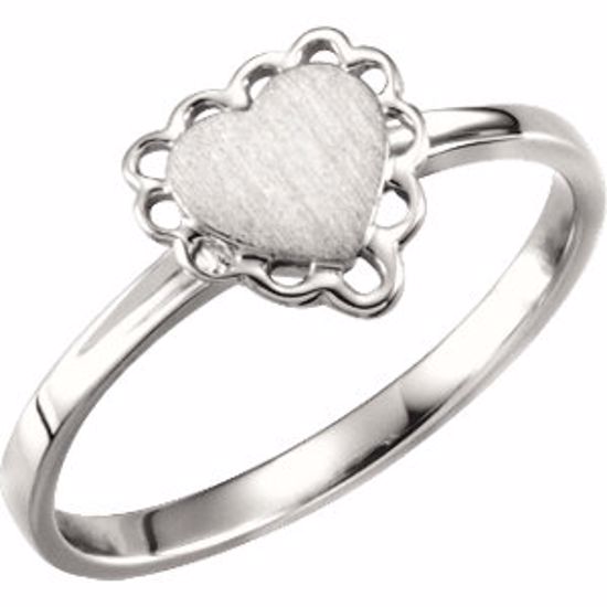 5193:1000:P Sterling Silver Heart Signet Ring