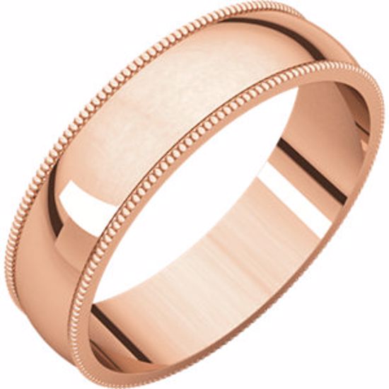 MGL9:151430:P 10kt Rose 5mm Light Milgrain Band