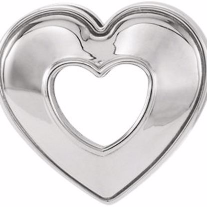 86097:102:P 14kt White 14x14mm Heart Pendant Slide