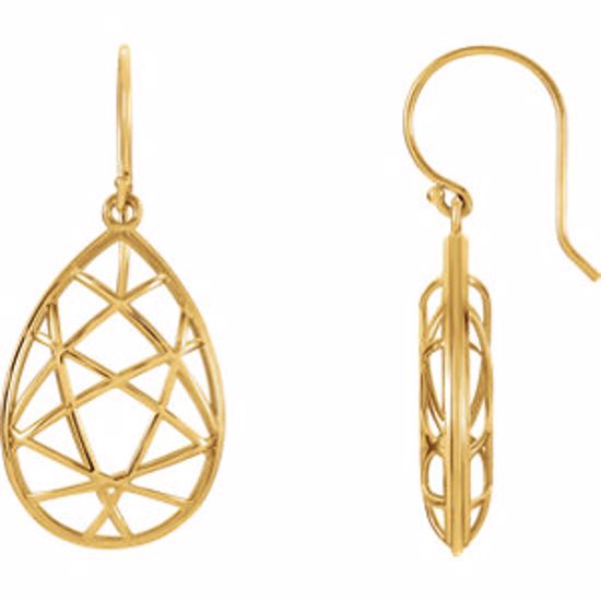 86100:110:P 14kt Yellow Nest Design Earrings