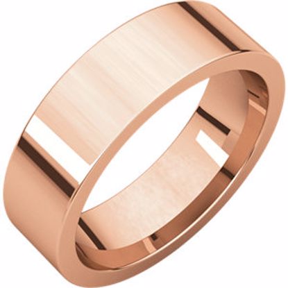 FIR8:634:P 10kt Rose 6mm Flat Comfort Fit Band