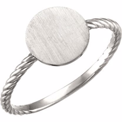 51401:1003:P 14kt Rose Round Engravable Rope Ring