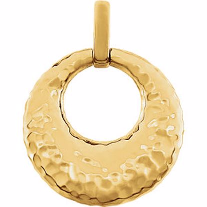 86106:1001:P 14kt Yellow Hammered Circle Pendant 