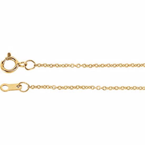 CH132:6027:P Yellow Gold Filled 1mm Solid Cable 16" Chain