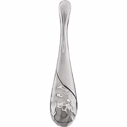 86107:1000:P 14kt White Hammered Teardrop Pendant