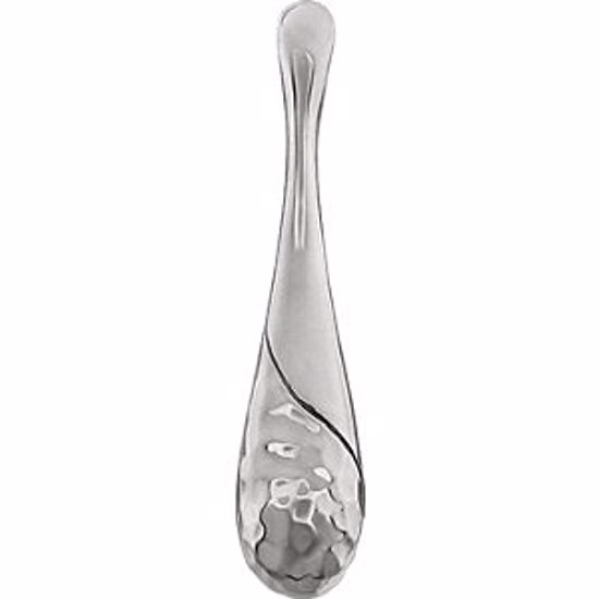 86107:1000:P 14kt White Hammered Teardrop Pendant