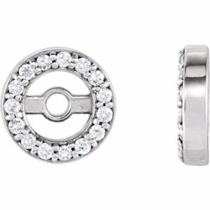 85848:60000:P 14kt White 3.45mm ID .07 CTW Diamond Earring Jackets 