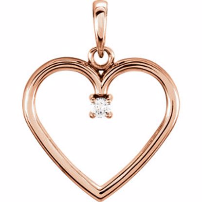 85895:105:P 14kt Rose .04 CTW Diamond Heart Pendant