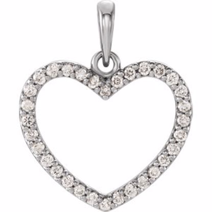 86120:102:P 14kt White 1/4 CTW Diamond Heart Pendant