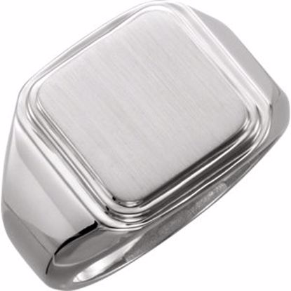 9818:101:P Sterling Silver Posh Mommy® Men's Square Signet Ring