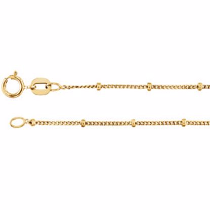 CH228:1001:P 14kt Yellow 1mm Solid Beaded Curb 18" Chain
