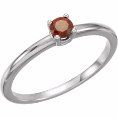 19399:148:P Sterling Silver Imitation Garnet "January" Youth Birthstone Ring