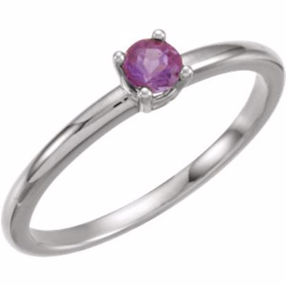 19399:149:P Sterling Silver Imitation Amethyst "February" Youth Birthstone Ring