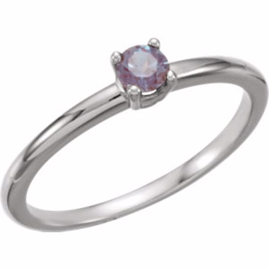 19399:153:P Sterling Silver Imitation Alexandrite "June" Youth Birthstone Ring