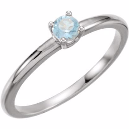 19399:159:P Sterling Silver Imitation Blue Zircon "December" Youth Birthstone Ring