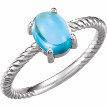 71695:615:P Platinum Swiss Blue Topaz Cabochon Ring